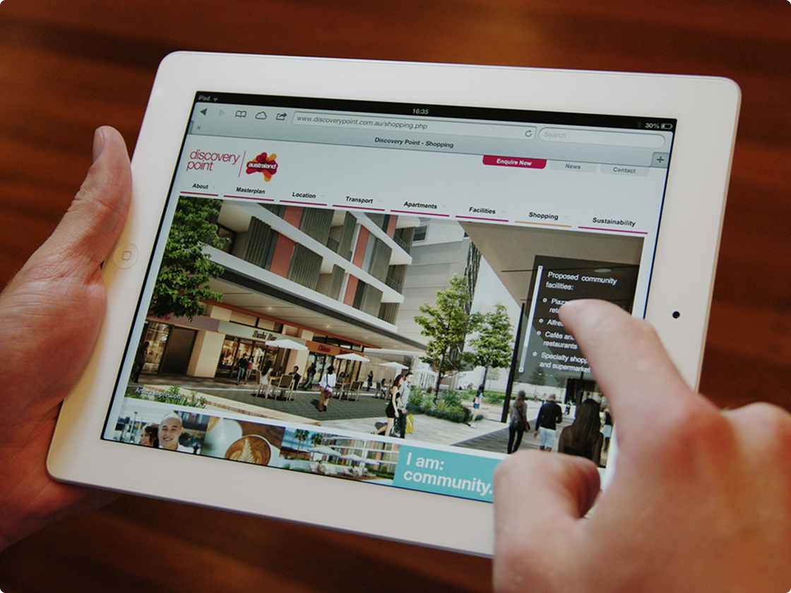 Discovery Point website on an iPad